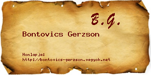 Bontovics Gerzson névjegykártya
